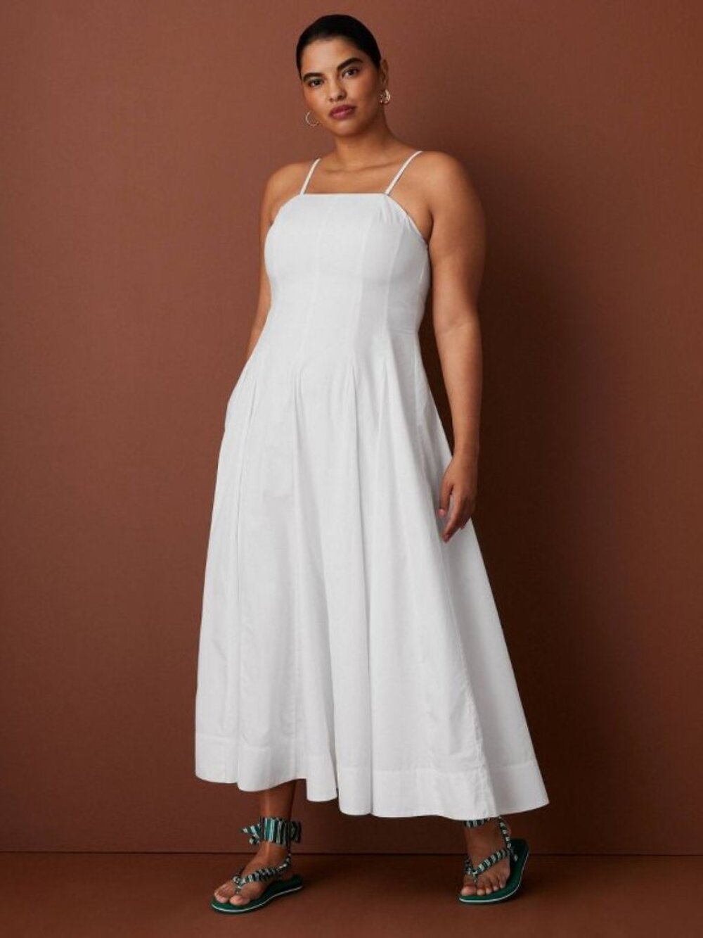 NEW Rosie Assoulin x Target Women's Spaghetti Strap Midi Dress in White